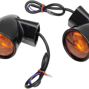 Bullet Turn Signal Lights - Rear - Gloss Black - Harley-Davidson
