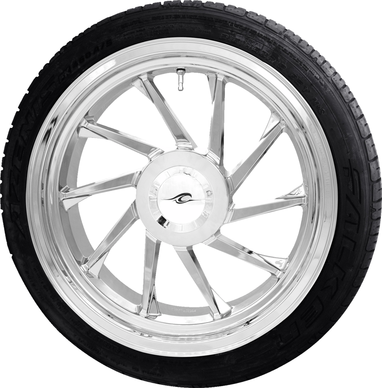 Hurricane 3D Rear Right Wheel - Chrome (18") | Falken Tire (215/45ZR18)