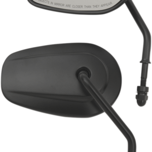 Mirrors - OEM/Replacement - Side View - Teardrop - Short Stem - Black - Pair