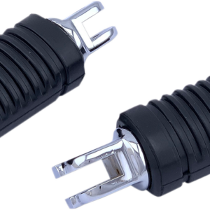 FML Foot Pegs - Driver - Chrome/Black - FL/FX/ELW