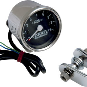 2.4" Mini Electronic 8000 RPM Tachometer - Chrome Housing - Black Face