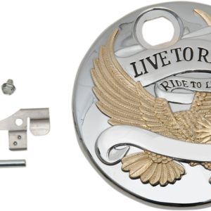 "Live to Ride" Console Door - Chrome with Gold
