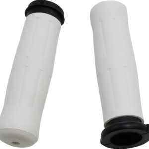 Old School Rubber Grips - Throttle-By-Wire - White