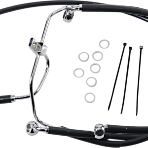 Brake Line - Front - Black - +10" - FXDF '08-'17