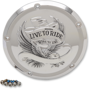 Derby Cover - Live to Ride - 5-Hole - Chrome - '15-'25 Harley-Davidson