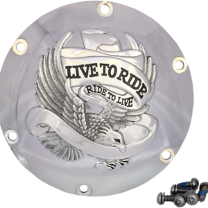 Derby Cover - Live to Ride - 6-Hole - Chrome - '04-'22 Sportster