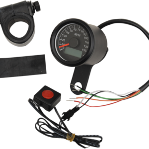 Programmable Mini Electronic Speedometer with Odometer/Tripmeter - 1.87" - Black