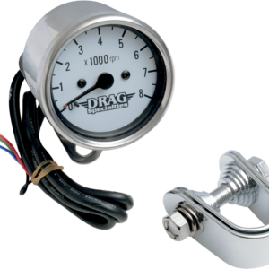 2.4" Mini Electronic 8000 RPM Tachometer - Chrome Housing - White Face