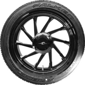 Hurricane 3D Rear Left Wheel - Black (18") | Falken Tire (215/45ZR18)
