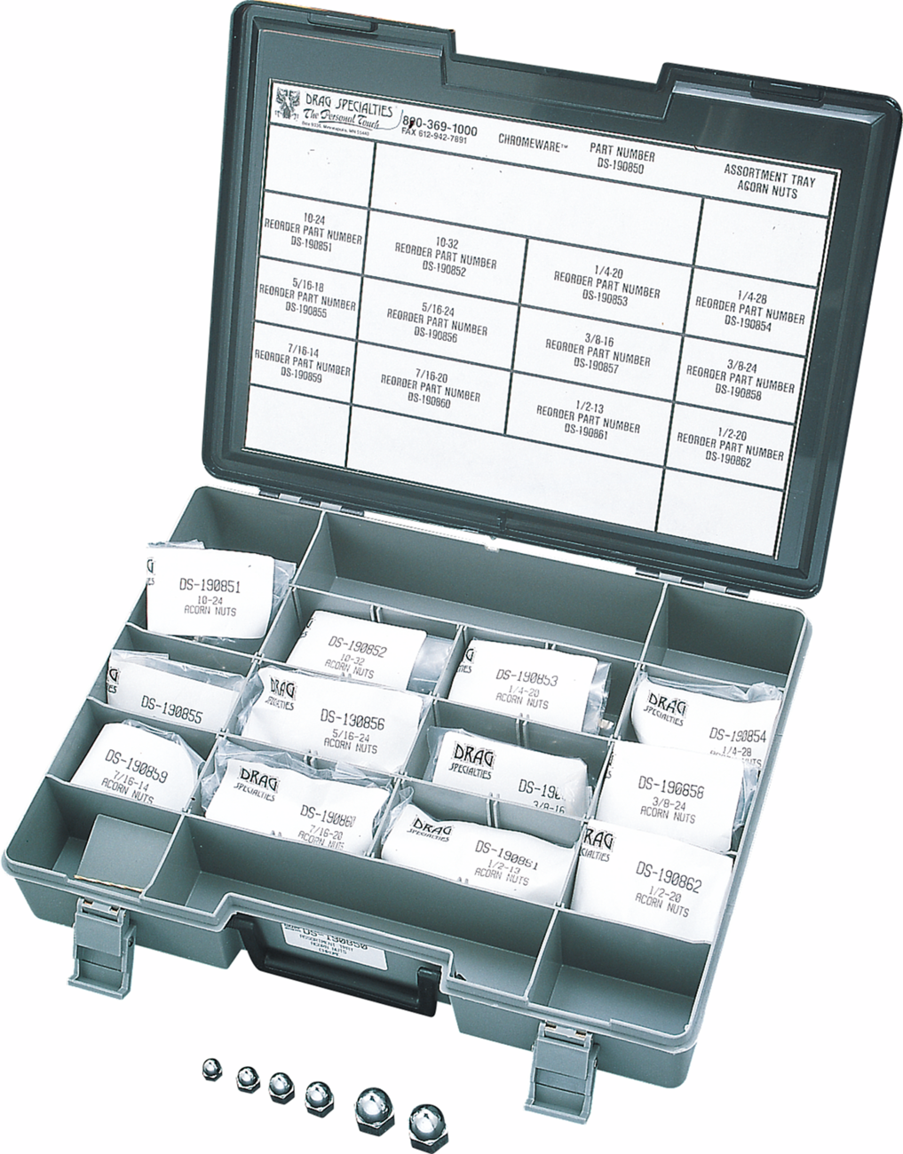 Nut Assortment - Acorn - Chrome - Kit