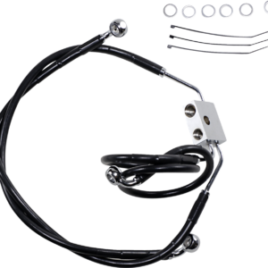 Brake Line - Front - Black - +4" - FXDF '12-'17
