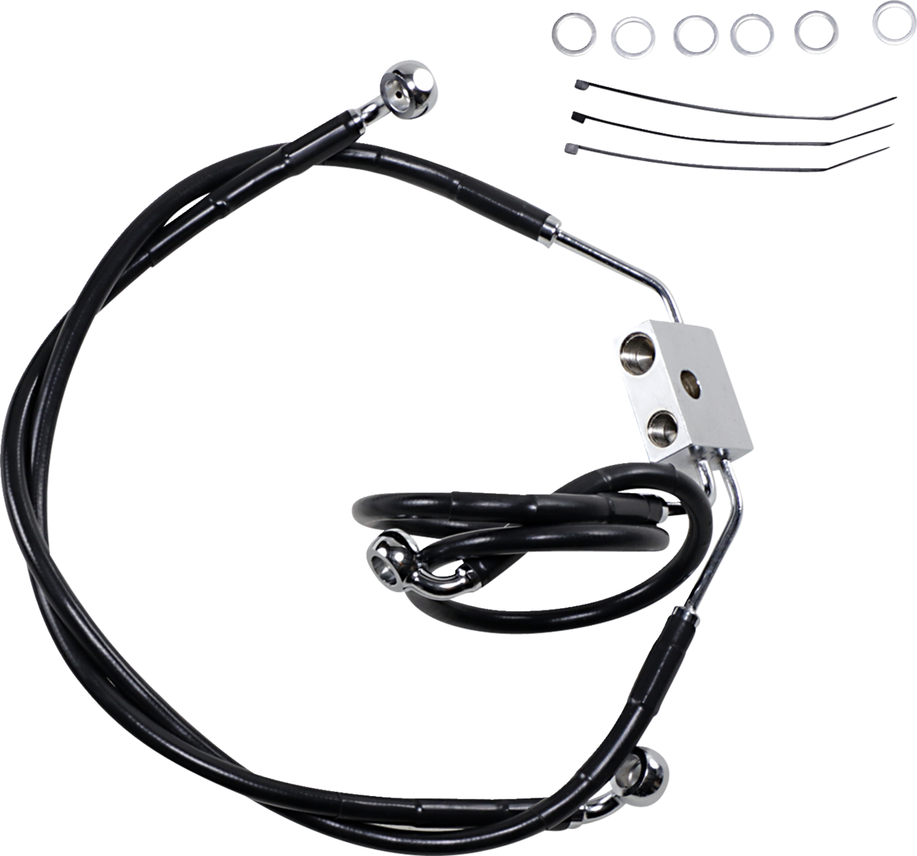 Brake Line - Front - Black - +4" - FXDF '12-'17