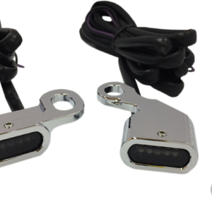 LED Handlebar Marker Lights - Chrome/Smoke
