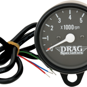 2.4" Mini Electronic 8000 RPM Tachometer - Black Housing - Black Face