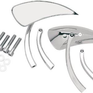 Mirrors - Side View - Teardrop - Chrome - Right/Left - Pair