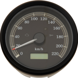 3-3/8" KPH Programmable Electronic Speedometer - Black Bezel - Black Face