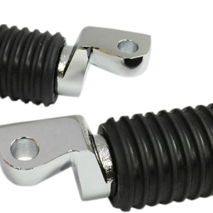 Rubber Foot Pegs - Driver - Chrome - XL/XG/FL/FX
