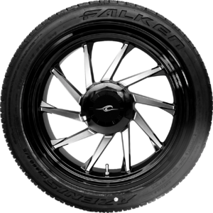 Hurricane 3D Rear Left Wheel - Black Cut (18") | Falken Tire (215/45ZR18)