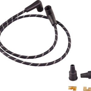 Plug Wires - Braided - Black/White