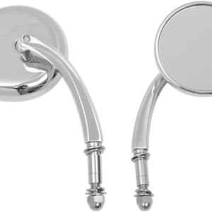 Mirror - Side View - Teardrop - Chrome - Curved/Short Stem - Each