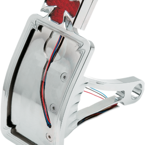 Taillight/License Plate - Side Mount - Curved Vertical - Maltese Cross