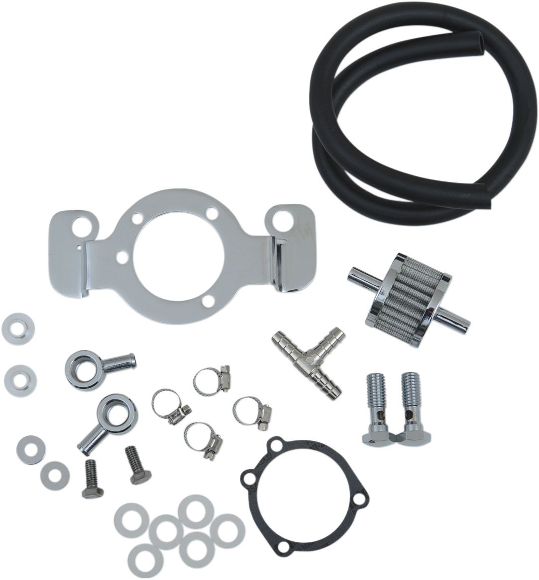 Crankcase Breather with Support Bracket Kit - Sportster
