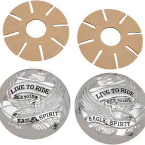 "Live to Ride" Gas Cap Covers - Chrome