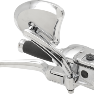 Mirrors - Side View - Tapered - Chrome - Short Stem - Pair