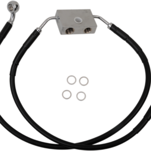Brake Line - Front - +4" - Black - XL