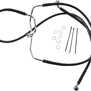 Brake Line - Front - Black - +8" - FXDF '08-'17