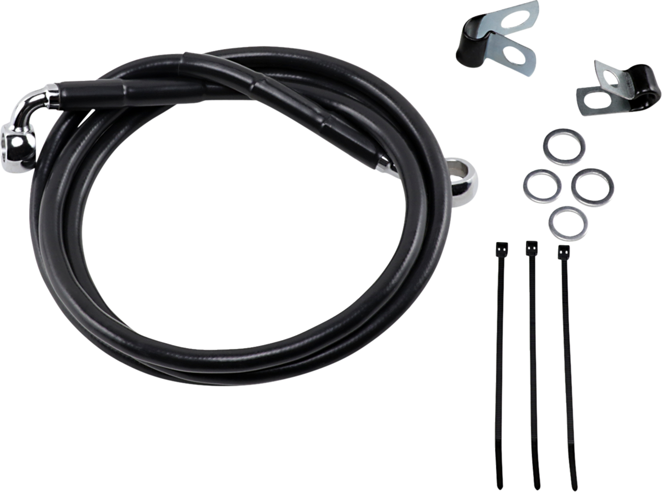 Brake Line - Front - Black - +6" - '99-'07 FXST
