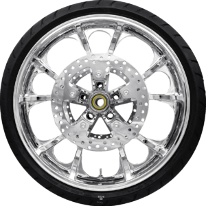 Largo Front Wheel - Chrome (21") | Rotors (11.8") | Dunlop AE2 Tire (130/60B21)