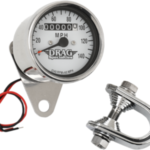 2.4" MPH Mini LED Mechanical Speedometer/Indicators - Chrome Housing - White Face - 2240:60