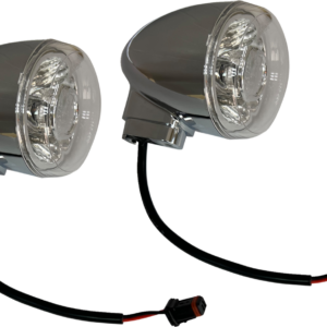 Turn Signal - Rear - Clear/Amber - Chrome