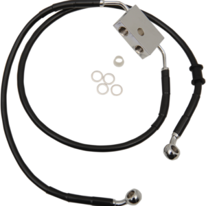 Brake Line - Front - +8" - Black - XL