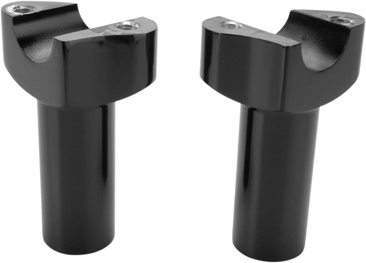 Forged Aluminum Handlebar Risers - Straight - 3-1/2" - Black