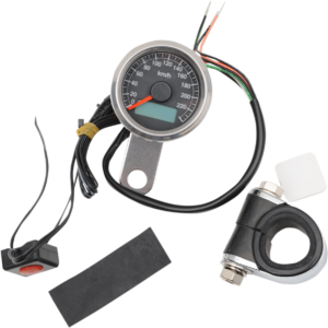 Programmable Mini Electronic Speedometer with Odometer/Tripmeter - 1.87" - Polished