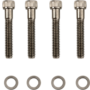 Bolt Kit - Transmission Side Cover - Knurled/Socket-Head - Black/Chrome - M8