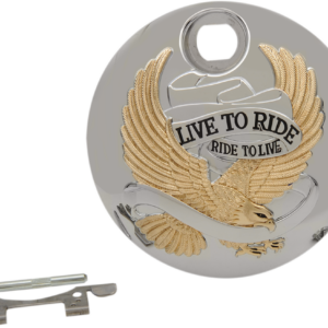 "Live to Ride" Console Door - Chrome with Gold