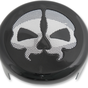 Horn Cover - Black with Chrome Skull