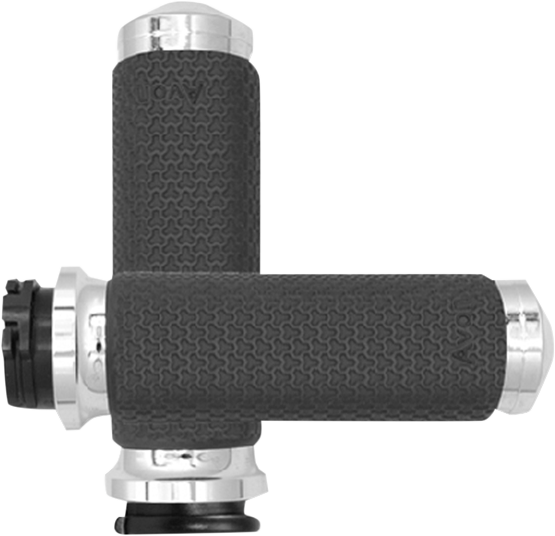 Vibration Dampening Memory Foam Grips - Large - Chrome