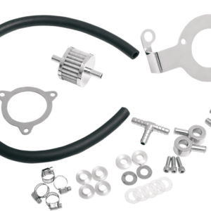 Crankcase Breather with Support Bracket Kit - Dyna/Softail/Touring/Trike