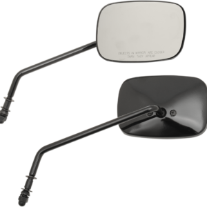 Mirrors - OEM - Side View - Rectangle - Black - Long - Pair