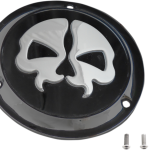 Derby Cover - Split Skull - 3 Hole - Black w/Chrome Skull - '70-'98 Big Twin