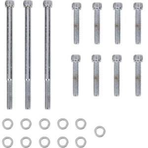 Bolt Kit - Outer Primary - Knurled/Socket-Head - Chrome - M8