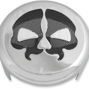 Horn Cover - Chrome with Black Skull