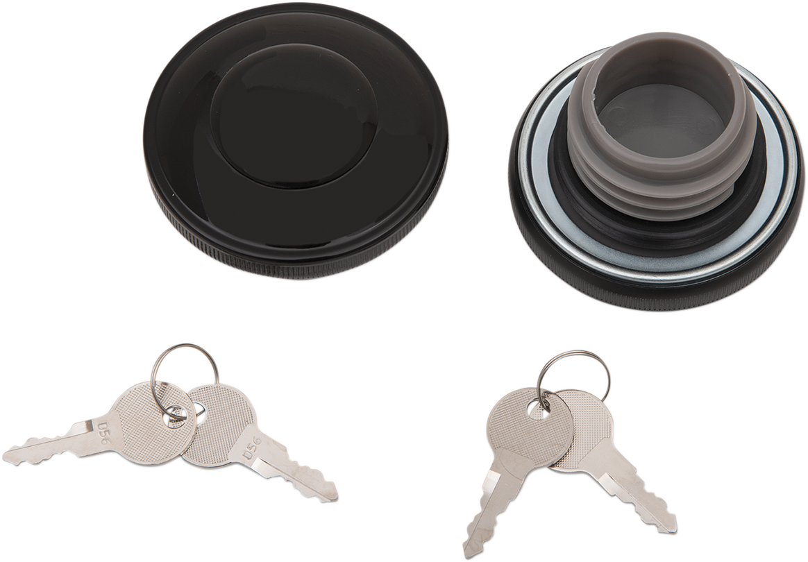 Screw-In Locking Gas Cap - Non-Vented - Gloss Black