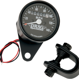 2.4" MPH Mini LED Mechanical Speedometer/Indicators - Black Housing - 2:1 - Black