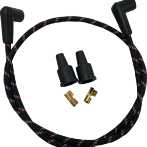 Plug Wires - Braided - Black/Pink