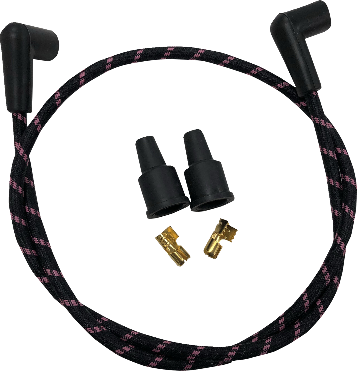 Plug Wires - Braided - Black/Pink
